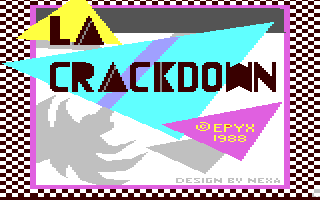 L.A. Crackdown title screen for Commodore 64