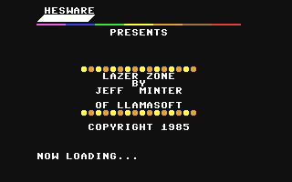 Laserzone title screen for Commodore 64