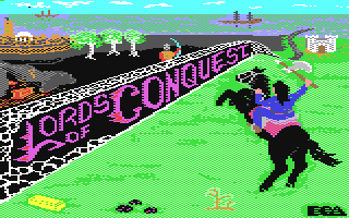 Lords Of Conquest title screen for Commodore 64