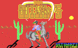 Outlaws title screen for Commodore 64