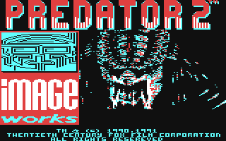 Predator 2 title screen for Commodore 64
