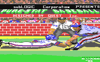 Pure-Stat Baseball title screen for Commodore 64