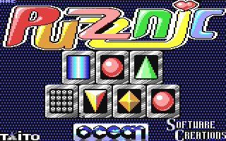 Puzznic title screen for Commodore 64