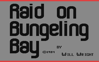 Raid On Bungeling Bay title screen for Commodore 64