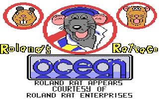 Roland's Rat Race title screen for Commodore 64
