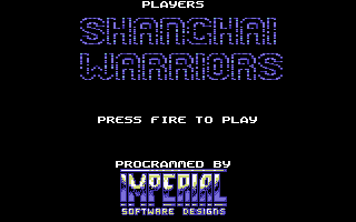 Shanghai Warriors title screen for Commodore 64