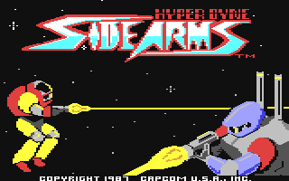 Side Arms Hyper Dyne title screen for Commodore 64
