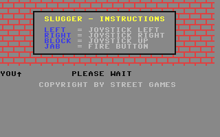 Slugger title screen for Commodore 64