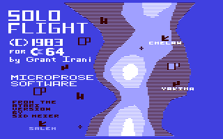 Solo Flight title screen for Commodore 64