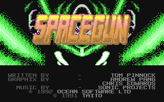Space Gun title screen for Commodore 64