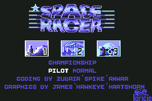 Space Racer title screen for Commodore 64