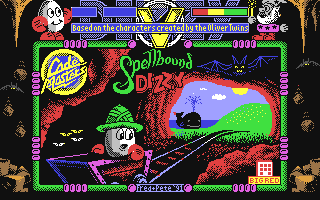 Spellbound Dizzy title screen for Commodore 64
