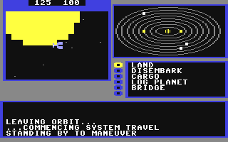 Starflight title screen for Commodore 64
