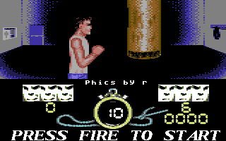 Street Cred Boxing title screen for Commodore 64