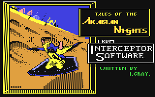 Tales of the Arabian Nights title screen for Commodore 64