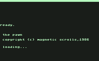 The Pawn title screen for Commodore 64