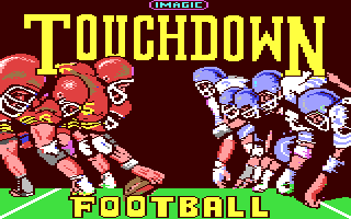 Touchdown Football title screen for Commodore 64
