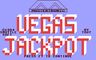 Vegas Jackpot title screen for Commodore 64