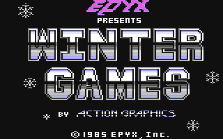 Winter Games [Cassette] title screen for Commodore 64