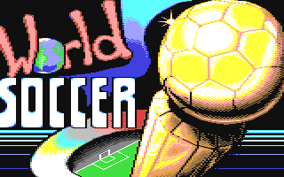 World Soccer title screen for Commodore 64