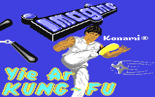 Yie Ar Kung-Fu [Cassette] title screen for Commodore 64