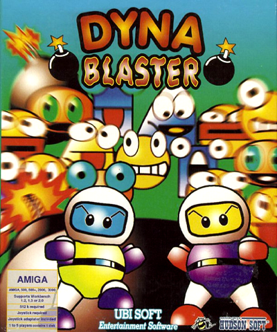 Dyna Blaster box art for Amiga