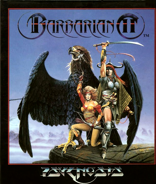 Barbarian II box art for Amiga