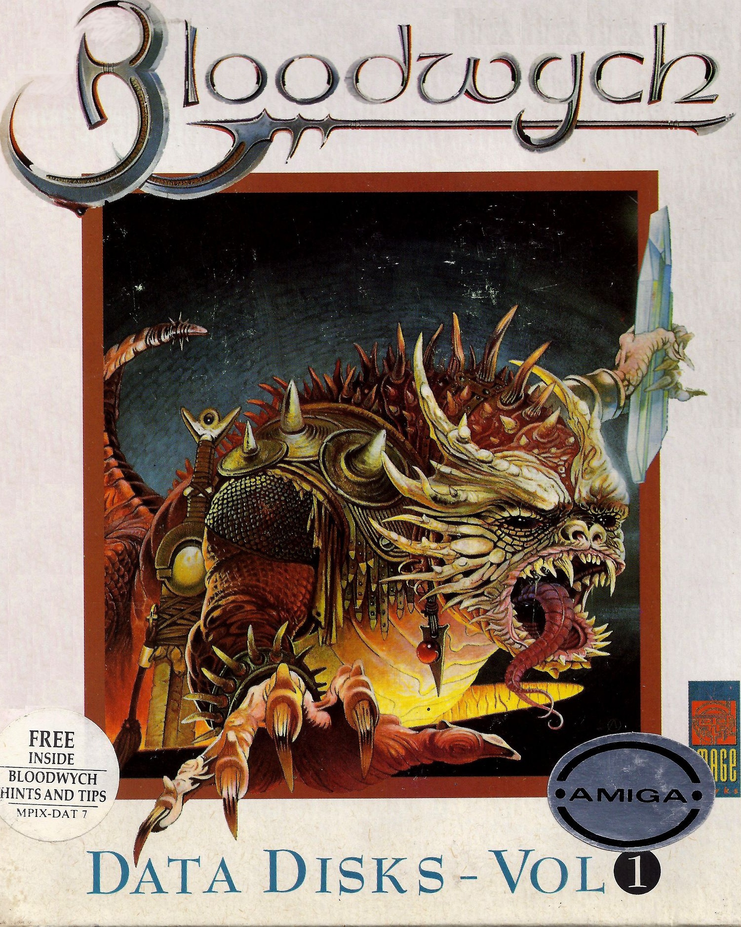 Bloodwych: Data Disks Vol. 1 box art for Amiga