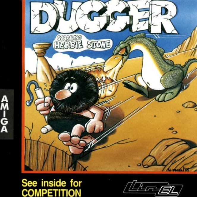 Dugger box art for Amiga