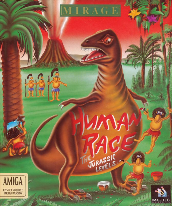 Human Race: The Jurassic Levels box art for Amiga