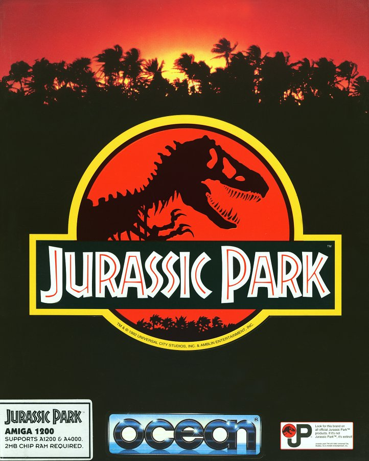 Jurassic Park box art for Amiga