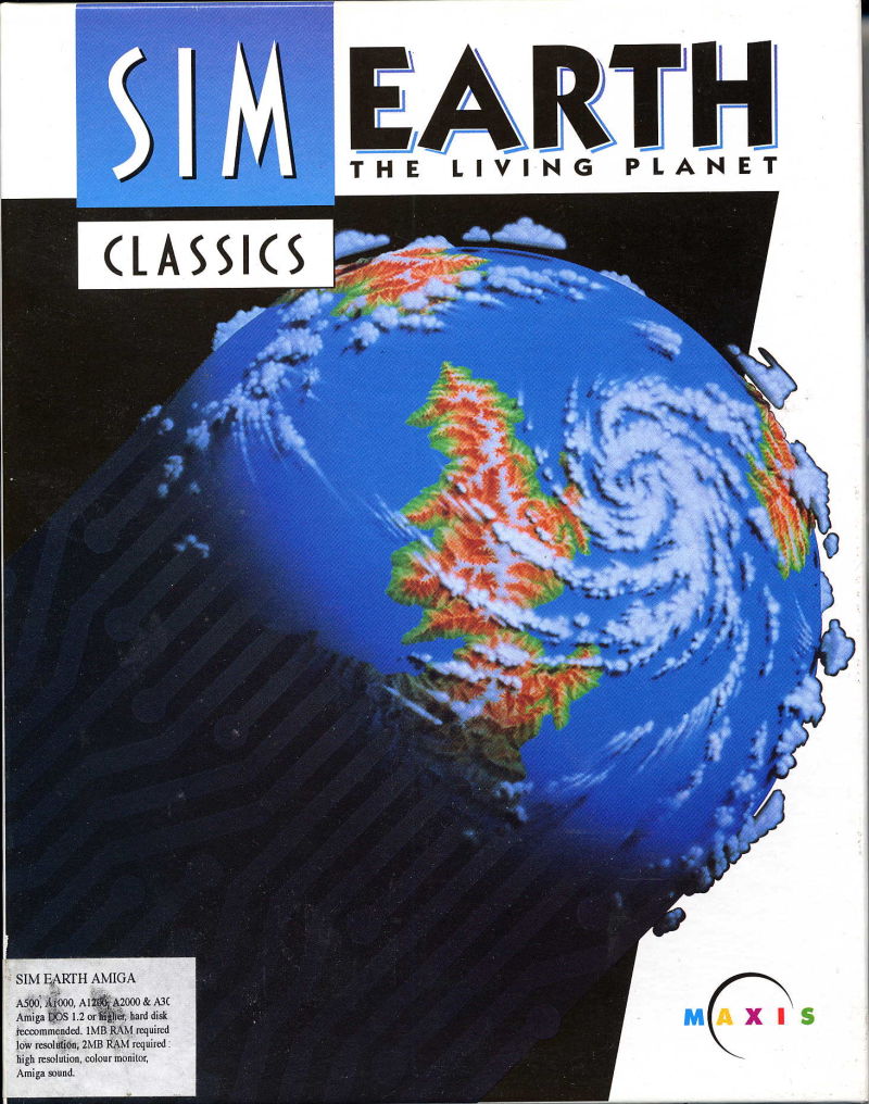 Sim Earth box art for Amiga