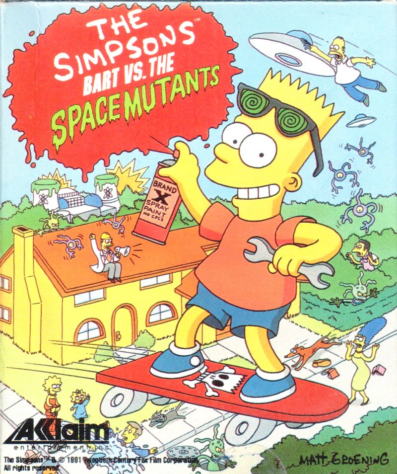 The Simpsons Bart vs the Space Mutants box art for Amiga