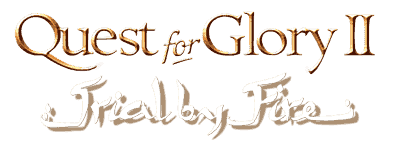 Quest For Glory II: Trial By Fire logo for Amiga