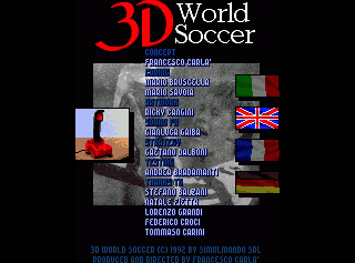 3D World Soccer title screen for Amiga