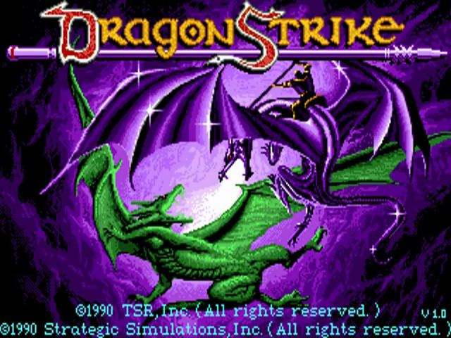 Advanced Dungeons & Dragons: Dragonstrike title screen for Amiga
