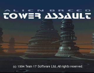 Alien Breed: Tower Assault title screen for Amiga