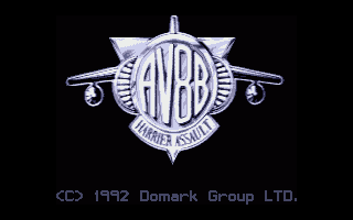 AV-8B Harrier Assault title screen for Amiga
