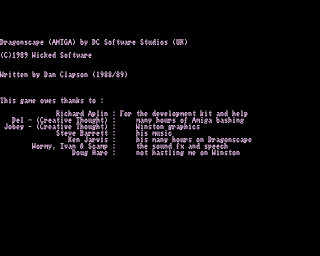 Dragon Scape title screen for Amiga