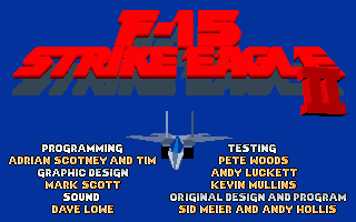 F-15 Strike Eagle II title screen for Amiga