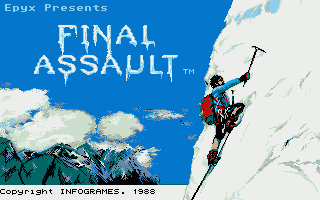 Final Assault title screen for Amiga