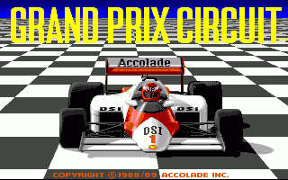 Grand Prix Circuit title screen for Amiga