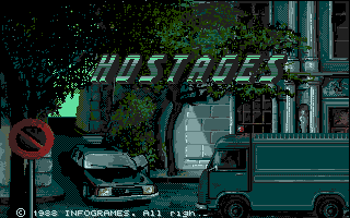 Hostages title screen for Amiga
