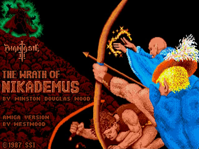 Phantasie III title screen for Amiga