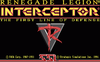 Renegade Legion: Interceptor title screen for Amiga