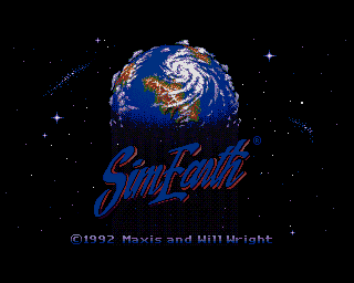 Sim Earth title screen for Amiga