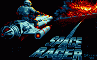 Space Racer title screen for Amiga