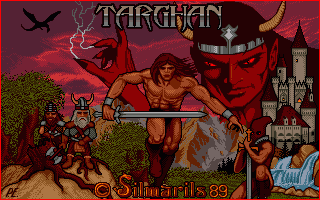 Targhan title screen for Amiga
