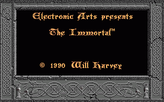 The Immortal title screen for Amiga