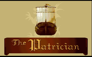 The Patrician title screen for Amiga